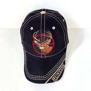 SAMS HEADWEAR Whitetail Deer Hunting Cap Hat Black Adjustable